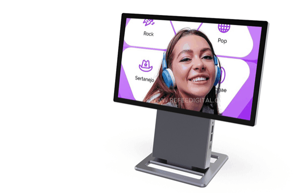 Refee-tabletop-rotate-vertical-pcap-touch-screen-kiosk-lcd-display