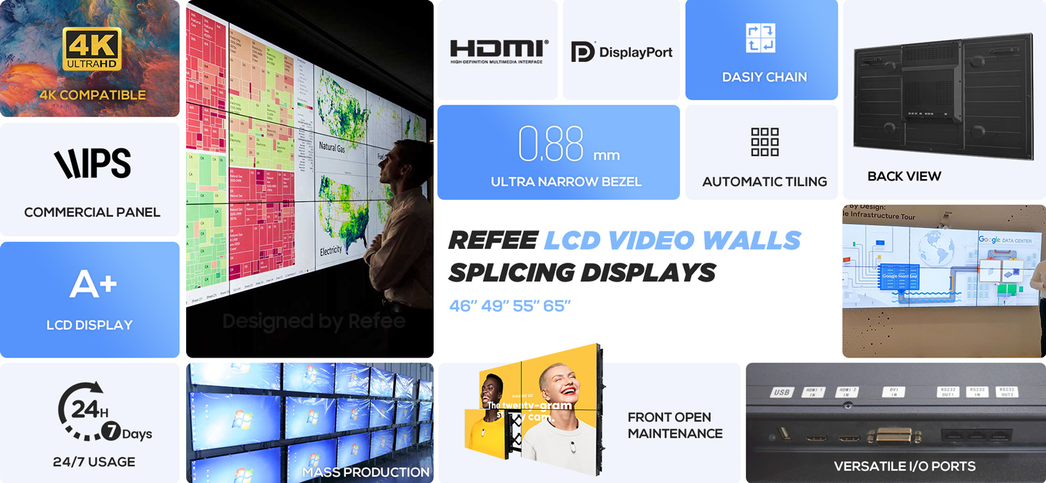 Refee-Indoor-Digital-Signage-lcd-video wall Display-screen