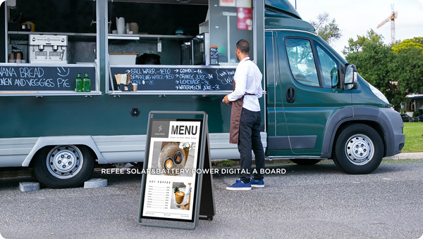 refee-digital-signage-outdoor-solar-power-battery-power-portable-digital-poster-a-board-green-energy-eco-display