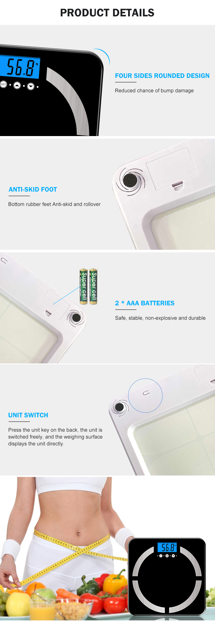 electronic body fat balance scale