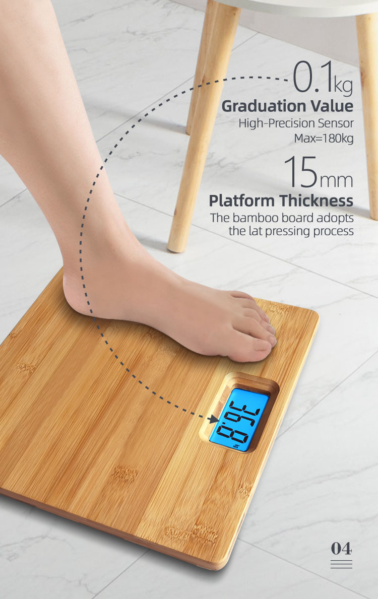 blue backlight bamoon bathroom scale