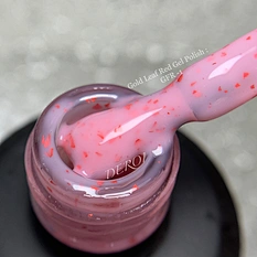 Vernis gel rouge feuille d'or
