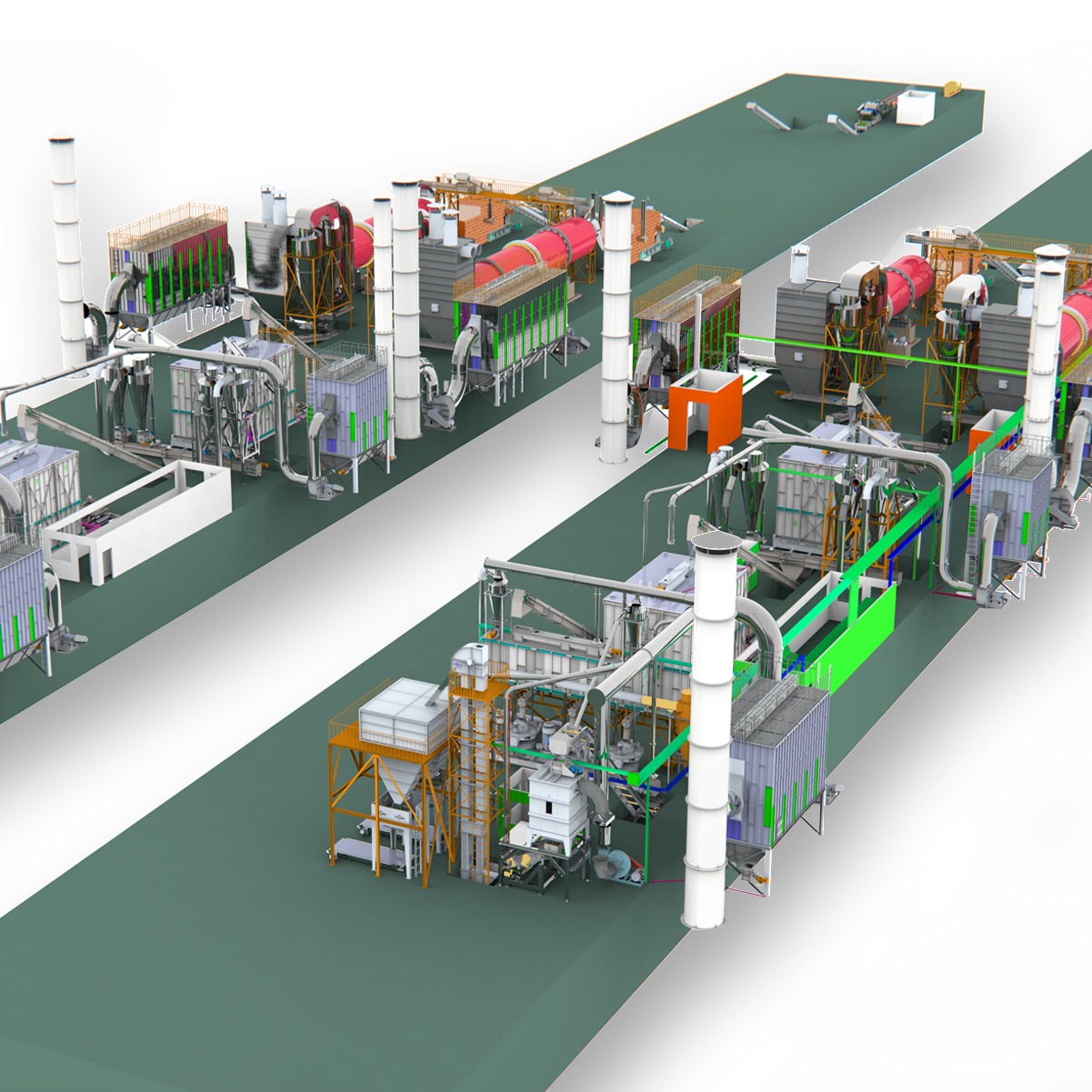 The whole pellet  production line