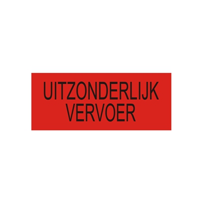 UITZONDERLIJK VERVOER Plate