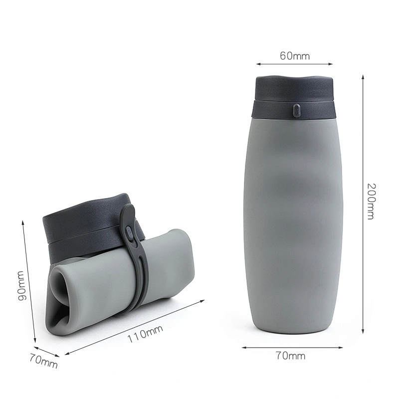 Hot Sale Portable 600ml Collapsible Water Bottle Food Grade Silicone Eco-friendly Water Bottle