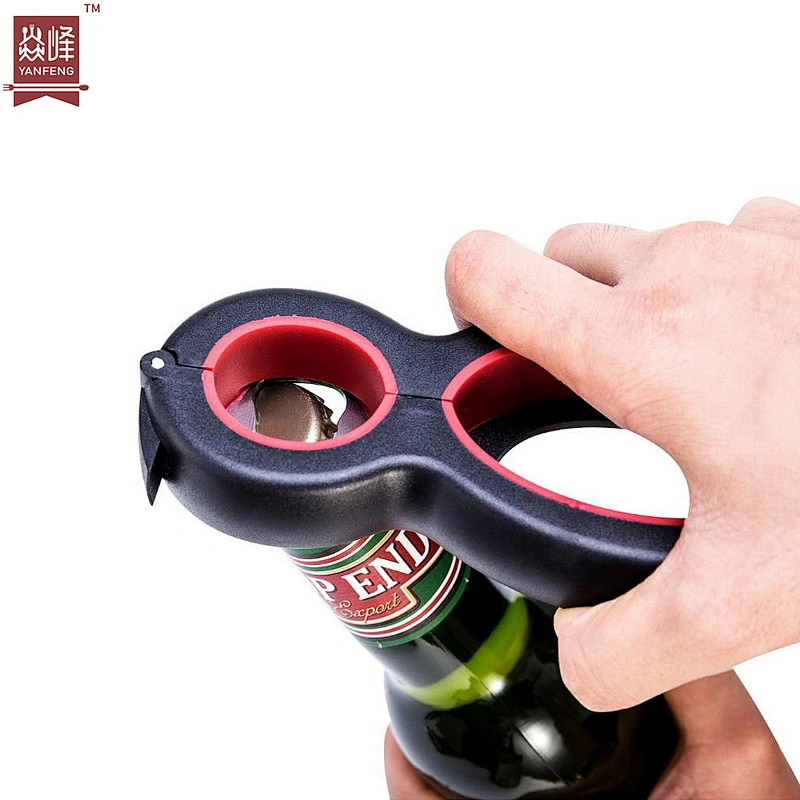 YF Wholesale kitchen accessories logo custom stainless steel 6 in 1 jar twist bottle can opener