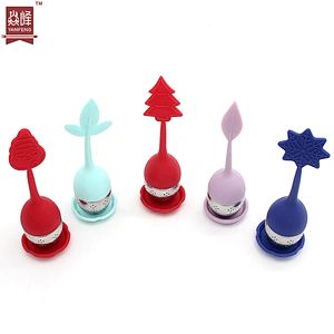 Fancy colorful leaf tea infuser stainless steel silicone tea infuser strainer