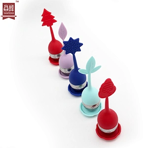 Fancy colorful leaf tea infuser stainless steel silicone tea infuser strainer