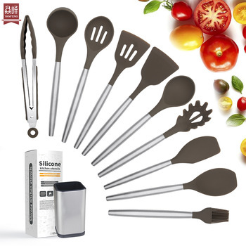 YF Wholesale Kitchen Utensils 11 pcs Silicone Cooking Kitchen Utensils Set OEM&ODM Accepted