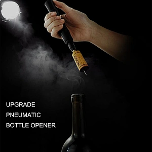 YF smart home products black color pneumatic red wine corkscrew with hidden sharpener red wine opener
