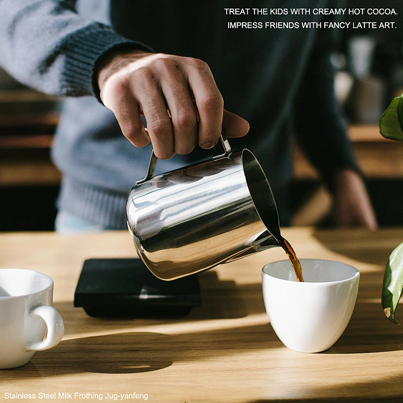 YF Factory Wholesale 600mL/900mL Milk Jug Cup Espresso Coffee Craft Latte Cappuccino Milk Cream Cup Frothing Jug Pitcher