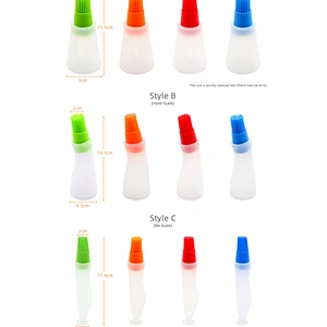 YF Kitchen BBQ Brushes Available in 3 Styles Bakeware Tools High Temperature Resistant with Oil Bottle Silicone Oil Brush