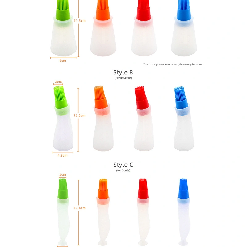 YF Kitchen BBQ Brushes Available in 3 Styles Bakeware Tools High Temperature Resistant with Oil Bottle Silicone Oil Brush