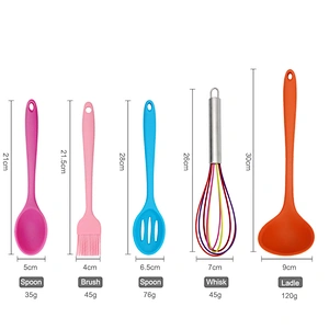 Professional material non stick silicone 10 piece kitchen accessories set utensil