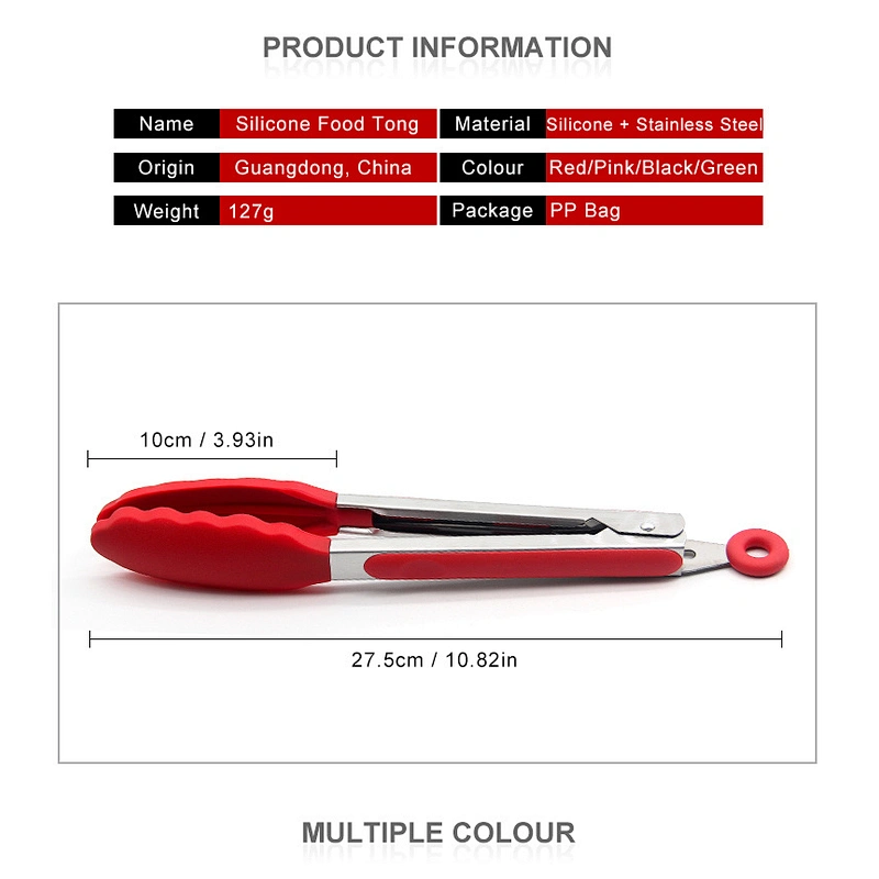Ready To Ship low MOQ durable food grade Kitchen using tool silicone BBQ tong for food