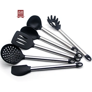 high quality food silicone kitchen utensils 6 pcs 430 stainless steel cooking utensils set