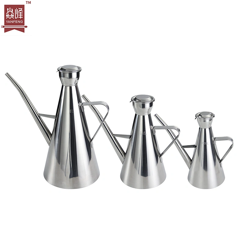 YF Available in 3 Sizes Kitchen Container Tools Leakproof Oil Can Stainless Steel Oil Pot With Handle