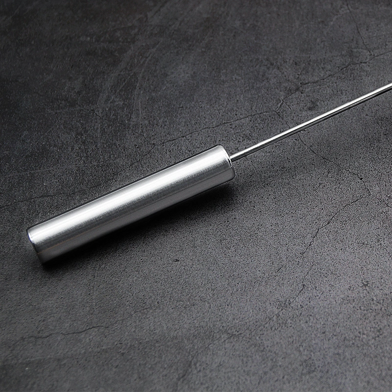 YF Egg Tools Custom Logo Stainless Steel Semi-automatic Eggbeater Rotating Egg Mixer Whisk Press Type Egg Beater