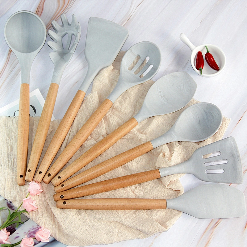 YF 2021 hot selling 8 piece silicone wholesale kitchen utensils cookware silicone kitchen utensils 8 piece set