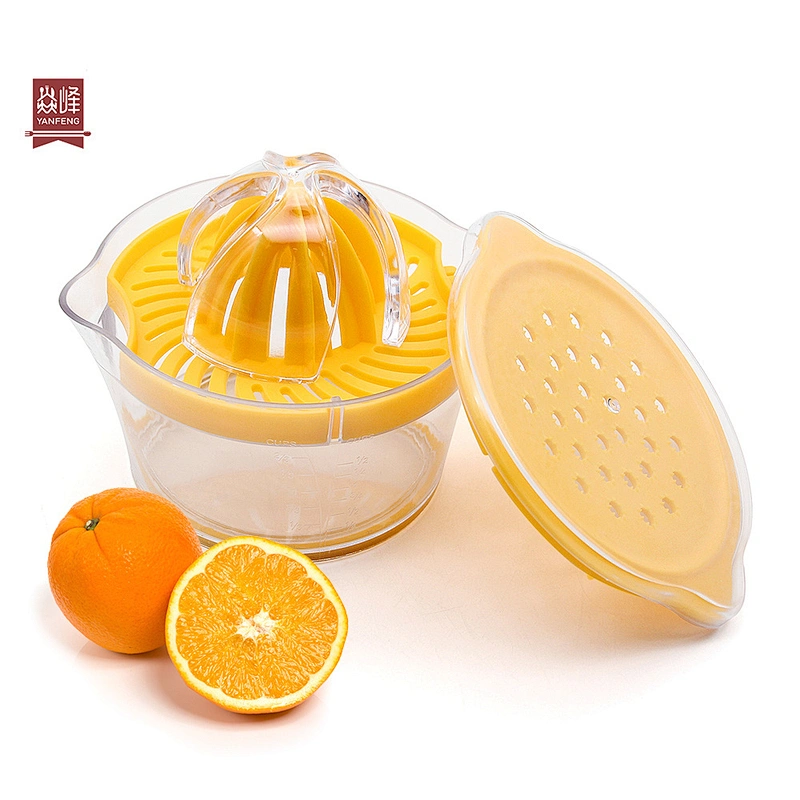 YF Kitchen multi-functional 4 in 1 manual orange juicer lemon orange press lemon squeezer juicer with container