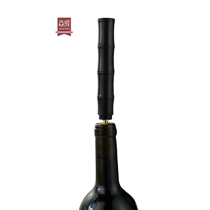 YF smart home products black color pneumatic red wine corkscrew with hidden sharpener red wine opener