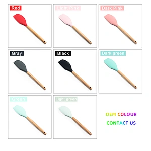 Mini Silicone kitchen Spatula with Wooden handle Chocolate Dough Baking Cake BBQ Grill Scraper For Cooking Set New Cake Tools