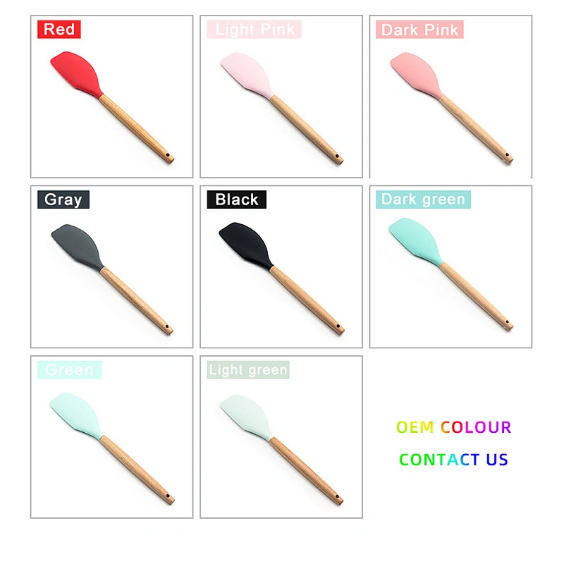 Mini Silicone kitchen Spatula with Wooden handle Chocolate Dough Baking Cake BBQ Grill Scraper For Cooking Set New Cake Tools