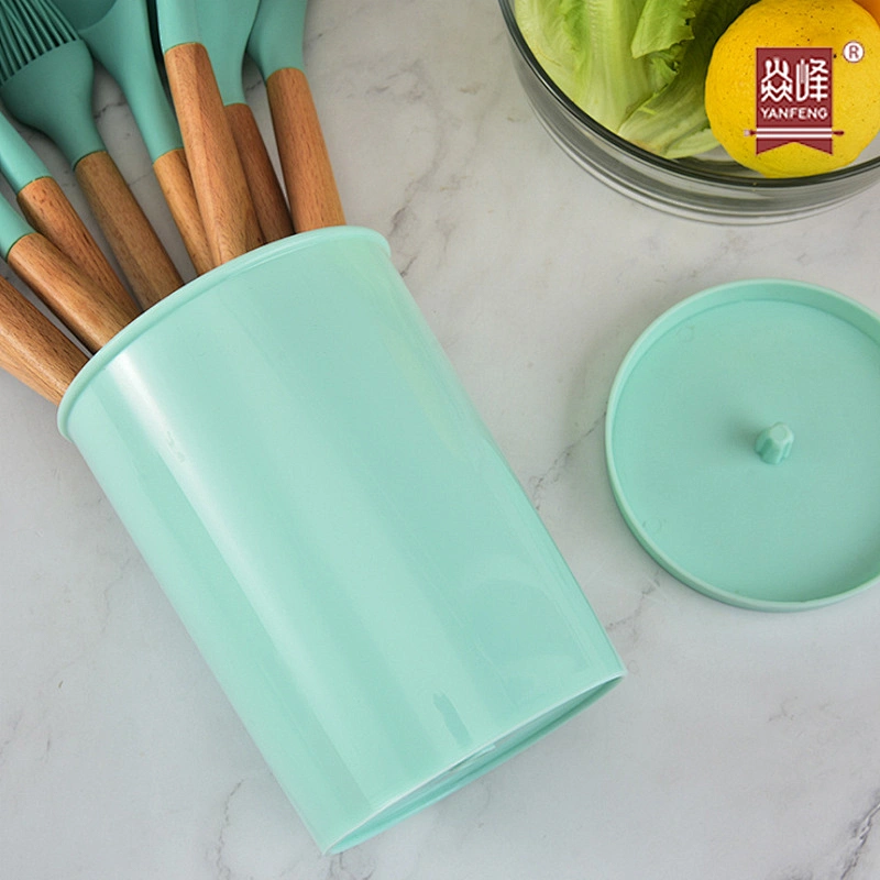 Plastic Kitchen Utensil Tools Storage Bucket Canister Holder Barrel and Tableware Storage Rack Kitchen Accessories