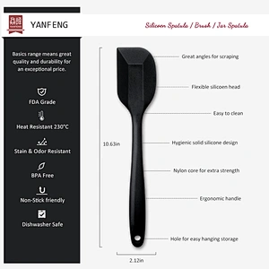 food grade silicone ergonomic design baking tool baking silicone shovel six pieces silicone spatula set
