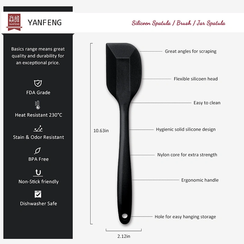 food grade silicone ergonomic design baking tool baking silicone shovel six pieces silicone spatula set