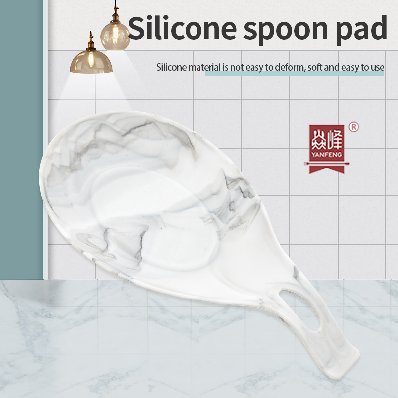 YF Kitchen Tools Manufacture Reusable Heat Resistant Silicone Spoon Mat Spoon Rest