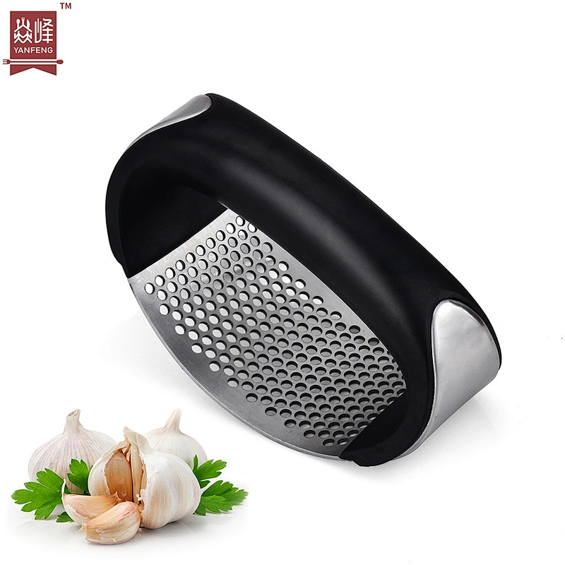 YF Wholesale Smart Kitchen Gadgets Customized Stainless Steel Garlic Press Rocker Garlic Mincer Crusher and Peeler