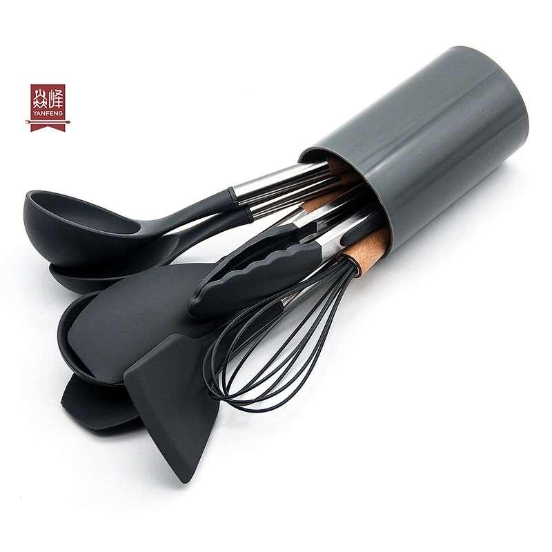 YF Cooking kitchen utensils in 4 colors eco-friendly multi function 11pcs silicone kitchen utensils set