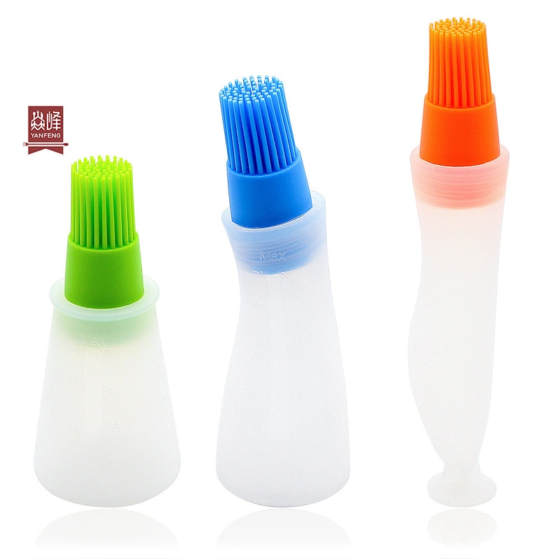 YF Kitchen BBQ Brushes Available in 3 Styles Bakeware Tools High Temperature Resistant with Oil Bottle Silicone Oil Brush