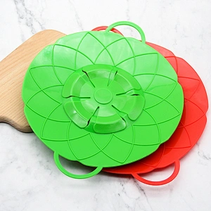 Free Non-toxic Kitchen Tools Food Grade Silicone Lid Spill Stopper Guard Boil Over Safe Guard