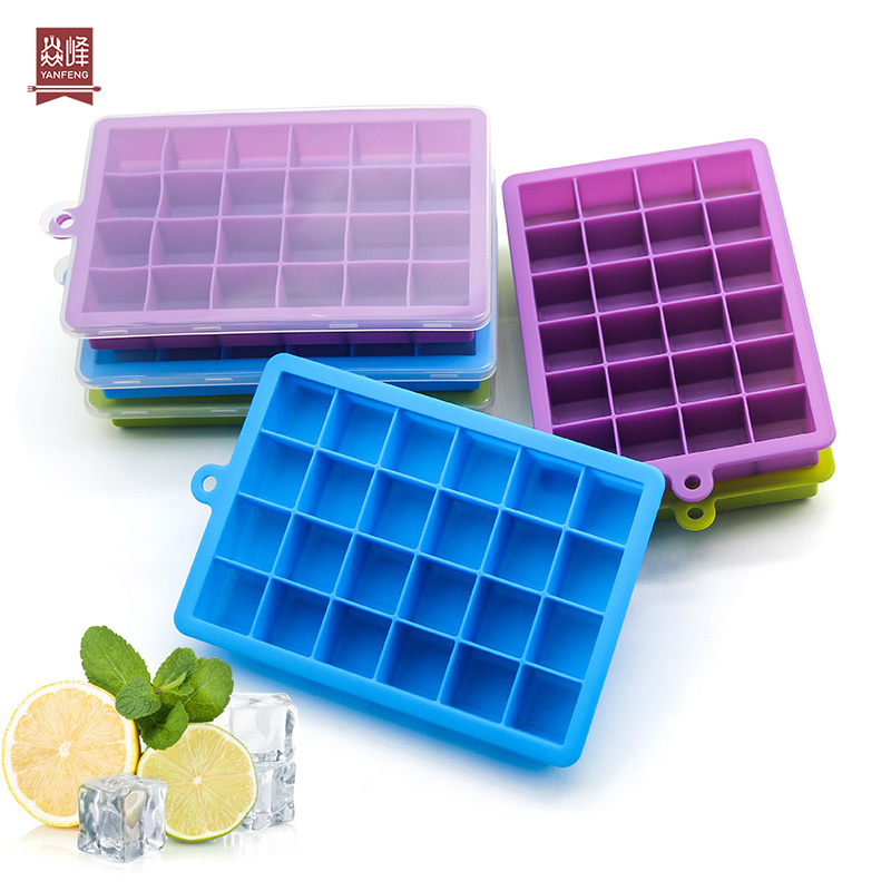 DIY creative 100% food grade BPA free soft 24 grids silicone ice mold for iced wine