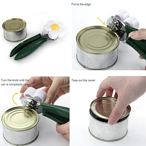 YF Stocked kitchen gadgets fashionable design green color stainless steel safety manual can opener