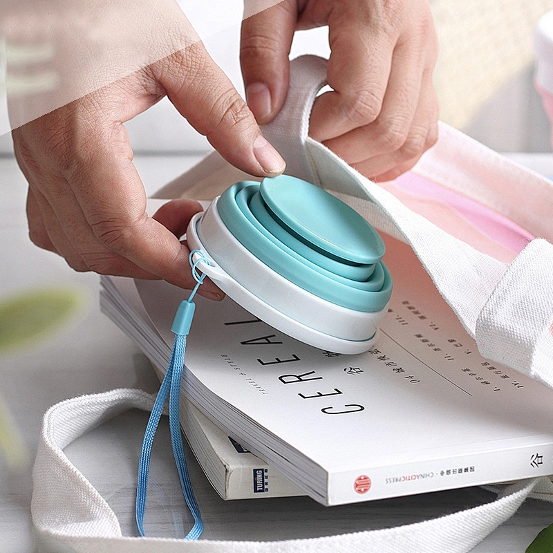 Amazon Hot Sale Silicone Folding Grade Cup and Bowl for Travelling Camping Coffee Cup with Keychain Portable Storage Bowl Cup