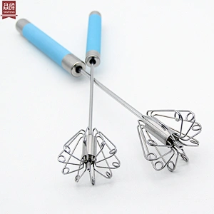 YF Stainless Steel Semi-Automatic Hand Egg Beaters Food and Cream Mixer Manual Self Turning Egg Whisk