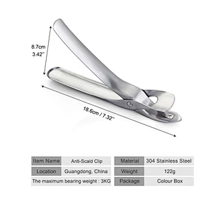 Kitchen Gadget 304 Stainless Steel Anti-scald Clip Bowl Pot Pan Gripper Clip
