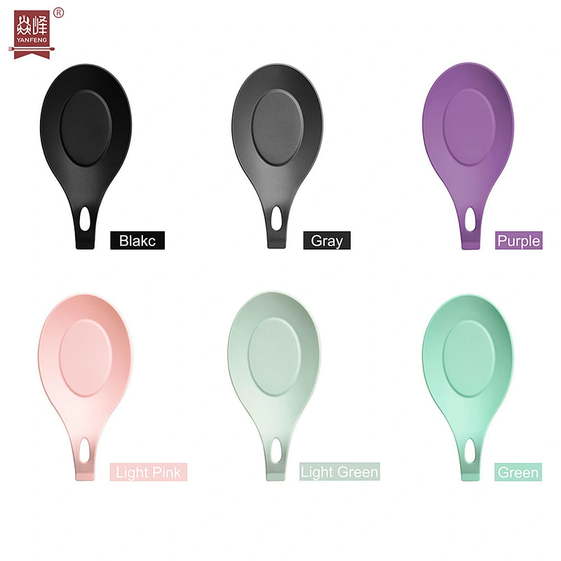 Food Grade Kitchen Tools Insulation Spoon Rest Heat Resistant Silicone Spoon Mat