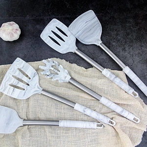 YF cookware food grade silicone kitchen utensils with stainless steel handle multi functional marble 13pcs kitchen utensils set