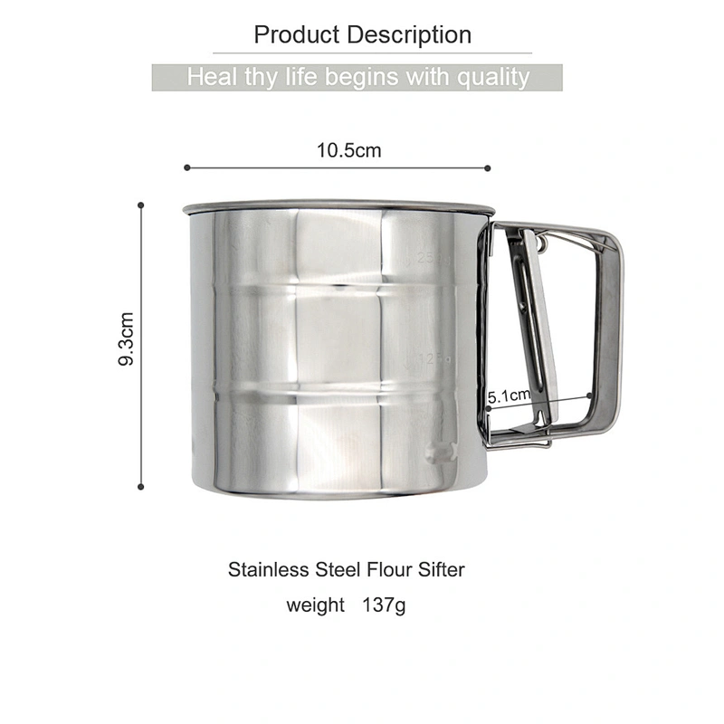 Factory direct sales good price baking tool stainless steel cup flour sifter