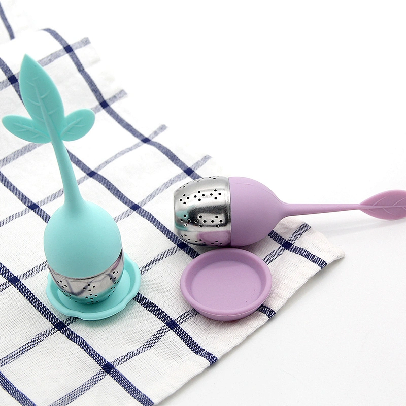 Fancy colorful leaf tea infuser stainless steel silicone tea infuser strainer