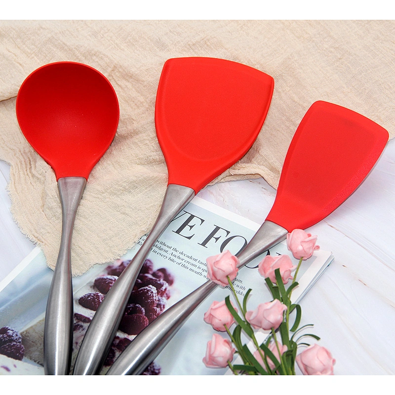 top sale Professional 6 pieces stainless steel Handle silicone kitchen utensils