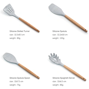 YF 2021 hot selling 8 piece silicone wholesale kitchen utensils cookware silicone kitchen utensils 8 piece set