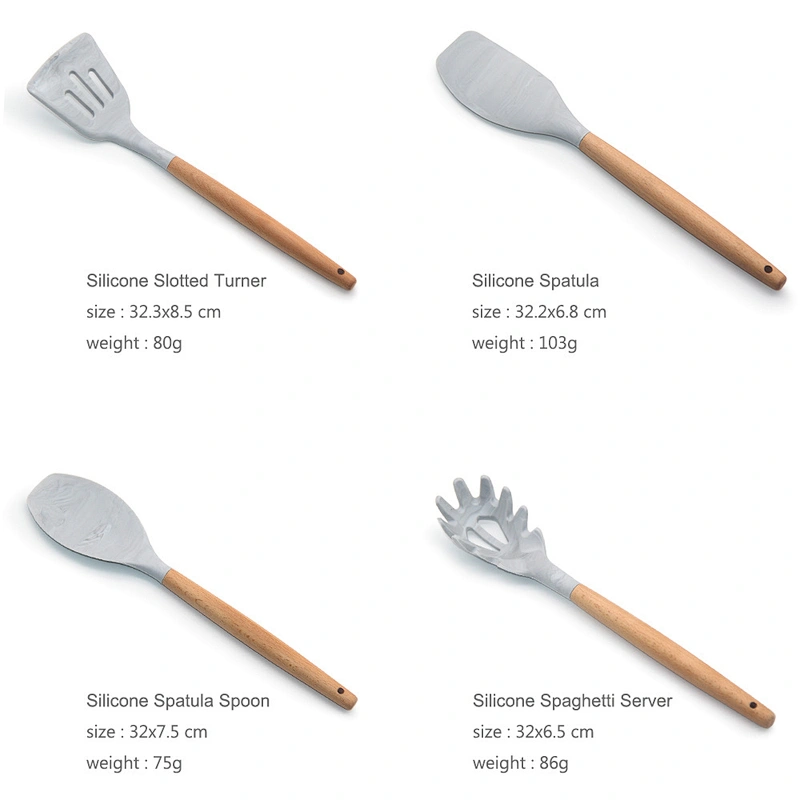 YF 2021 hot selling 8 piece silicone wholesale kitchen utensils cookware silicone kitchen utensils 8 piece set
