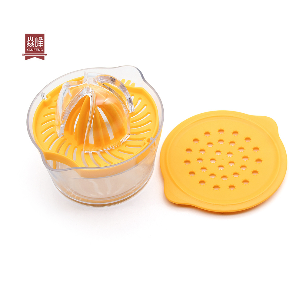 YF Kitchen multi-functional 4 in 1 manual orange juicer lemon orange press lemon squeezer juicer with container