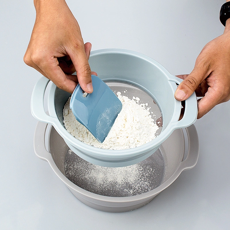 Plastic flour screen set kitchen flour screen hand-held flour screen filter screen round flour screen baking screen
