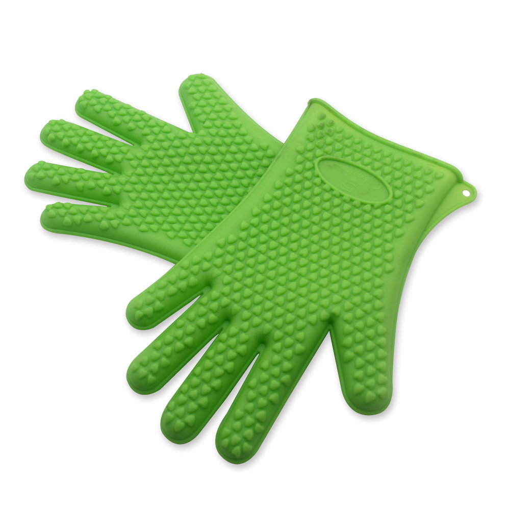 Amazon profession stocking waterproof kitchen silicon heat resistant glove for oven